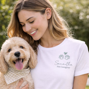 Eucalyptus Script Werknemersnaam Zakelijk Logo Tri-Blend Shirt