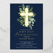 Eucalyptus Sérénité Première Communion Invitation (Recto)