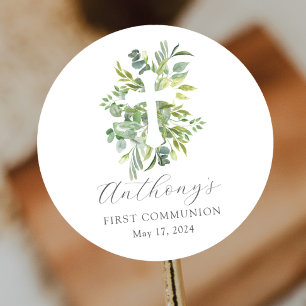 Eucalyptus Sereniteit Eerste Communie Ronde Sticker