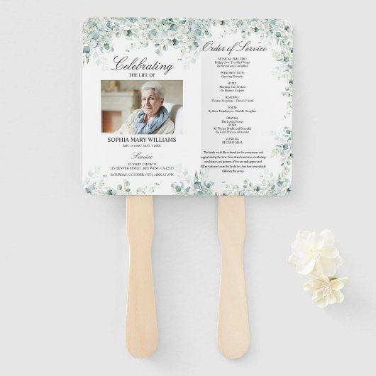 Eucalyptus-serviceorder | Bladeren set ventilatore Handwaaier (Voorkant en achterkant)