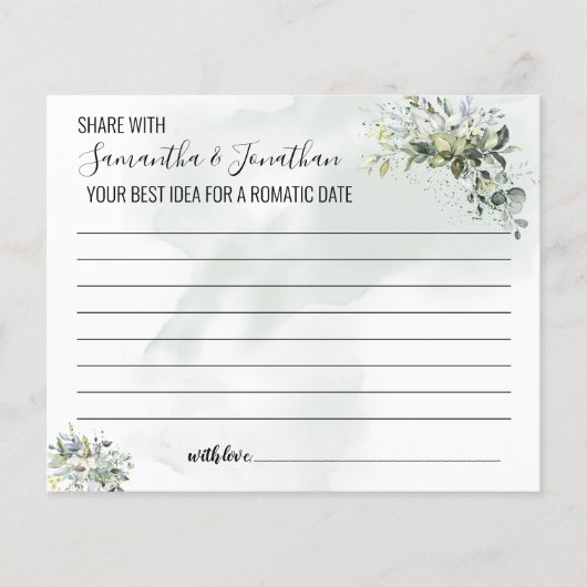 Eucalyptus Share date idea-douche tweetalig spel (Voorkant)