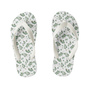 Eucalyptus Silver Dollar Tree Pattern Kinder Teenslippers