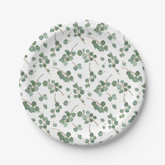 Eucalyptus Silver Dollar Tree Pattern Papieren Bordje (Voorkant)