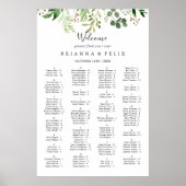 Eucalyptus Simple Alfabetical Seat Chart Poster (Voorkant)