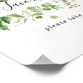 Eucalyptus Simple Brown Floral Favors Sign Poster (Hoek)
