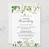 Eucalyptus Simple Floral 50th Wedding Jubileum Kaart (Voorkant)
