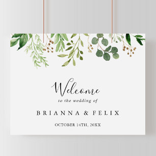 Eucalyptus Simple Floral Mariage Affiche de bienve