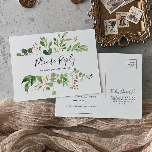 Eucalyptus Simple Floral Menu Choix Carte Postale 