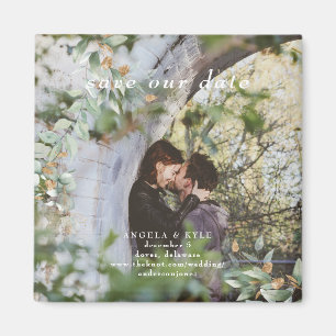 Eucalyptus Simple Photo Save the Date Magnet Magneet
