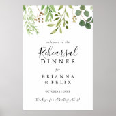 Eucalyptus Simple Rehearings Dinner Welcome Sign Poster (Voorkant)