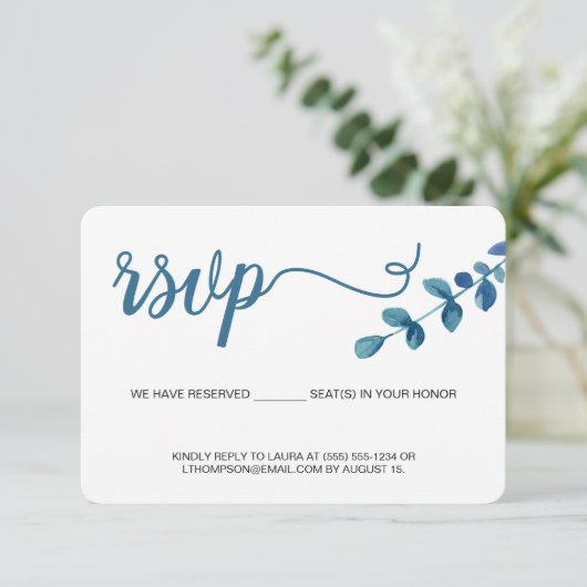 Eucalyptus simple RSVP sans envoi (Debout devant)