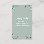 Eucalyptus Soft Green Personal Support Worker Visitekaartje (Achterkant)