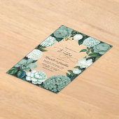 Eucalyptus Soft, Mint Frost & Snowdrop Wedding Acryl Uitnodigingen (Laagn)