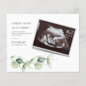 Eucalyptus Sonogram Zwangerschapsaankondiging (Voorkant)