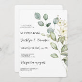 Eucalyptus Spaanse bruiloft uitnodiging (Voorkant / Achterkant)