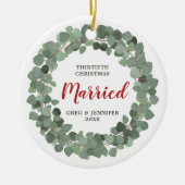 Eucalyptus Speciaal gehuwd met 30e Kerstmis Keramisch Ornament (Voorkant)
