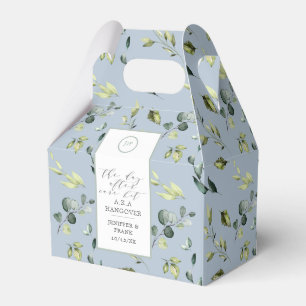 Eucalyptus stoffige blauwe kater kit bruiloft bedankdoosjes