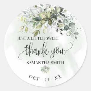 Eucalyptus Succulent Baby shower Hartelijk dank Ronde Sticker