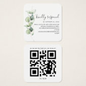 Eucalyptus Succulent QR Code Mariage Carte RSVP (Devant & derrière)