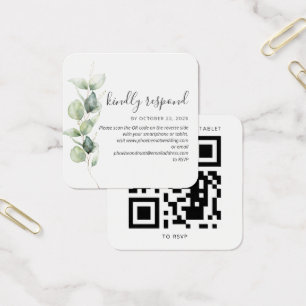 Eucalyptus Succulent QR Code Mariage Carte RSVP