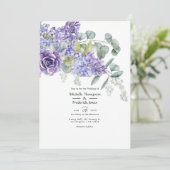 Eucalyptus Succulenten QR Code RSVP Bruiloft Kaart (Staand voorkant)