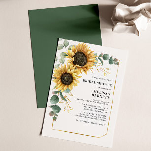 Eucalyptus Sunflower Bridal Shower Invitation