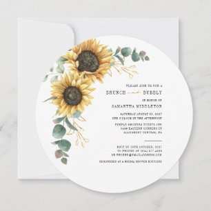 Eucalyptus Sunflower Brunch Bubble Vrijgezellenfee Kaart