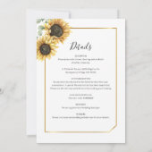 Eucalyptus Sunflower Floral Geometric Wedding Kaart (Achterkant)