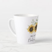 Eucalyptus Sunflower Floral Weddenschap Latte Mok (Linkerhoek)
