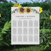 Eucalyptus Sunflower Floral Wedding Seating Chart Poster