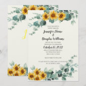 Eucalyptus Sunflower Invitation (Devant / Derrière)