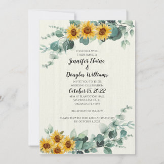 Eucalyptus Sunflower Invitation