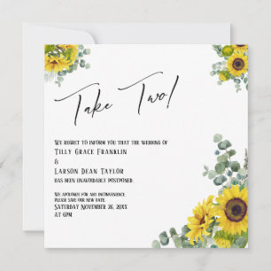 Eucalyptus Sunflower Neem Twee Huwelijksaankondigi Kaart
