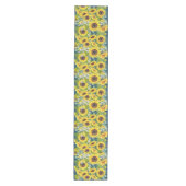 Eucalyptus Sunflower Pattern on Blue Medium Tafelloper (Voorkant)