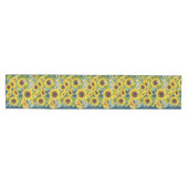 Eucalyptus Sunflower Pattern on Blue Medium Tafelloper (Horizontaal)