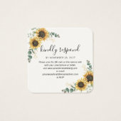 Eucalyptus Sunflower QR Code Site Mariage RSVP (Devant)