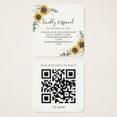 Eucalyptus Sunflower QR Code Site Mariage RSVP (Devant & derrière)