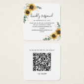 Eucalyptus Sunflower QR Code Site Mariage RSVP (Devant & derrière)