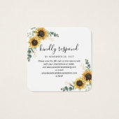 Eucalyptus Sunflower QR Code Weddenschap Website R Vierkante Visitekaartjes (Voorkant)