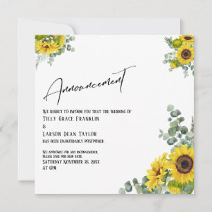 Eucalyptus Sunflower Uitgestelde datum bekendmakin Kaart