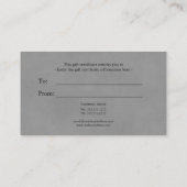 Eucalyptus sur certificat cadeau gris (Dos)