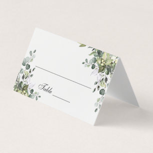 Eucalyptus Table Number en Name Place Cards Kaart