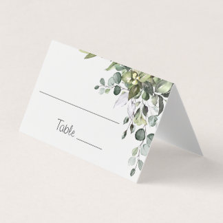 Eucalyptus Table Number en Name Place Cards Kaart