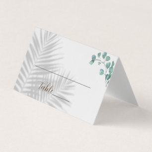 Eucalyptus Table Number en Name Place Cards Kaart