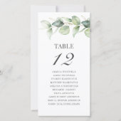 Eucalyptus Table Number Weddenschap-kaart (Achterkant)