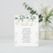 Eucalyptus Table Wedding Seating Chart Kaart (Staand voorkant)