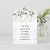 Eucalyptus Table Wedding Seating Chart Kaart (Staand voorkant)
