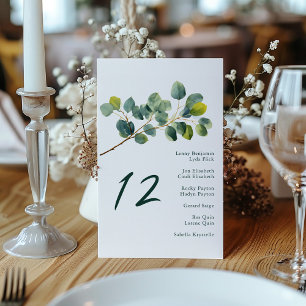 Eucalyptus tak bruiloft tafel zitplaatsen grafiek kaart