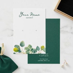 Eucalyptus tak groen blad oorbel display kaart