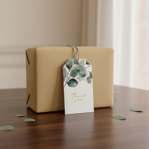 Eucalyptus tak sierlijke bladeren cadeaukaartje cadeaulabel